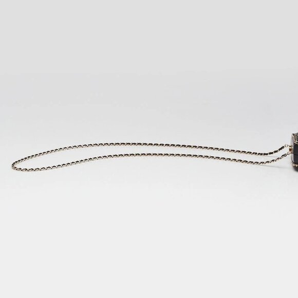 Chanel Black Lambskin Leather Chain Minaudiere Box Clutch Bag - Picture 6 of 10